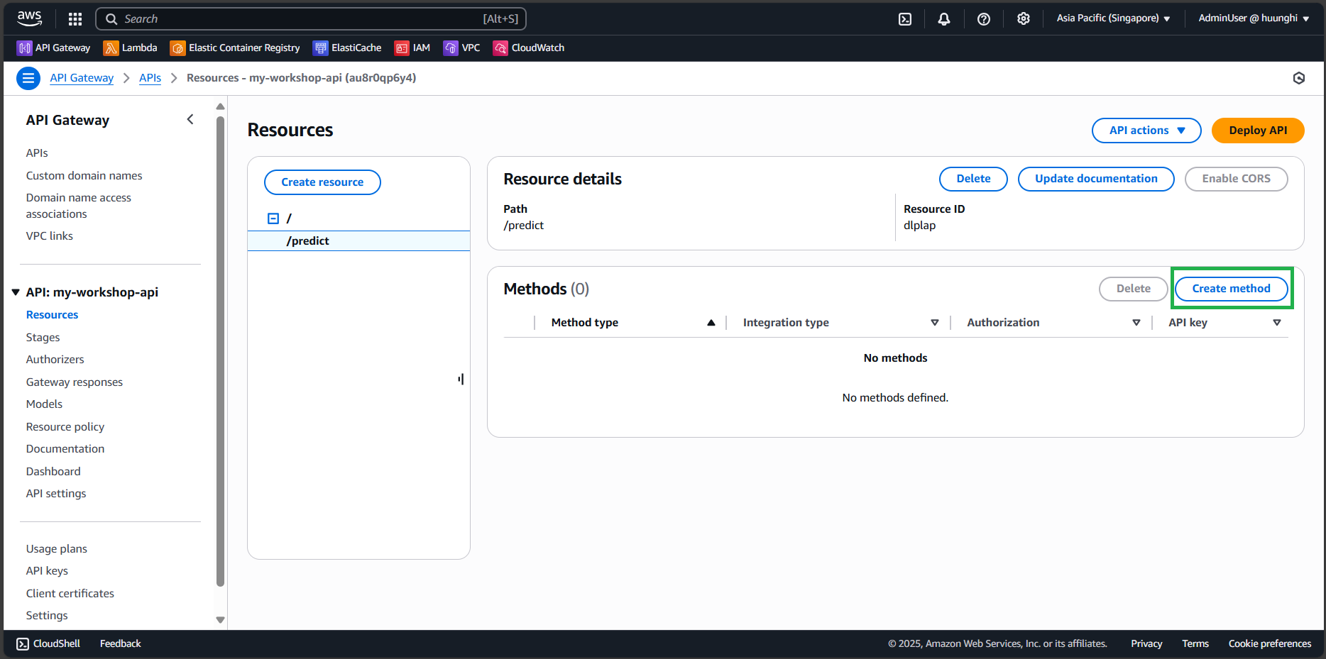 API Gateway :: Machine Learning Inference Workshop
