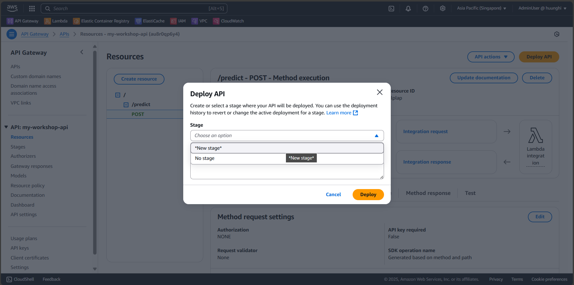 API Gateway :: Machine Learning Inference Workshop