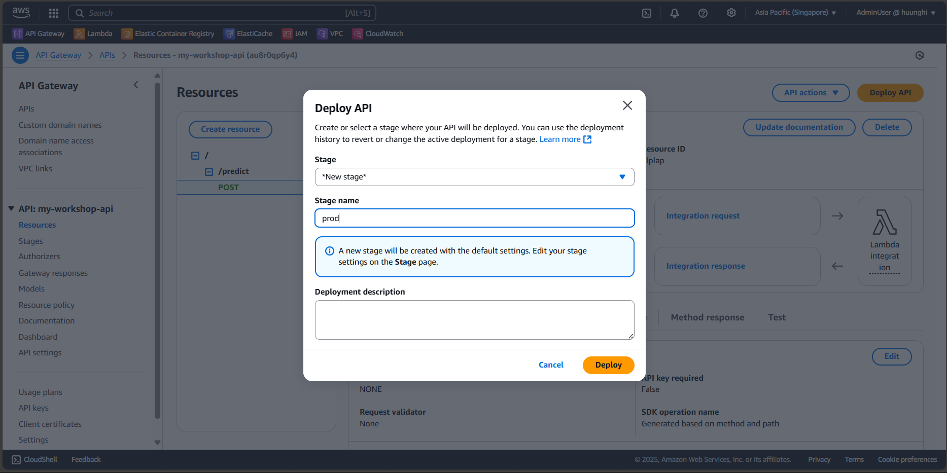 API Gateway :: Machine Learning Inference Workshop